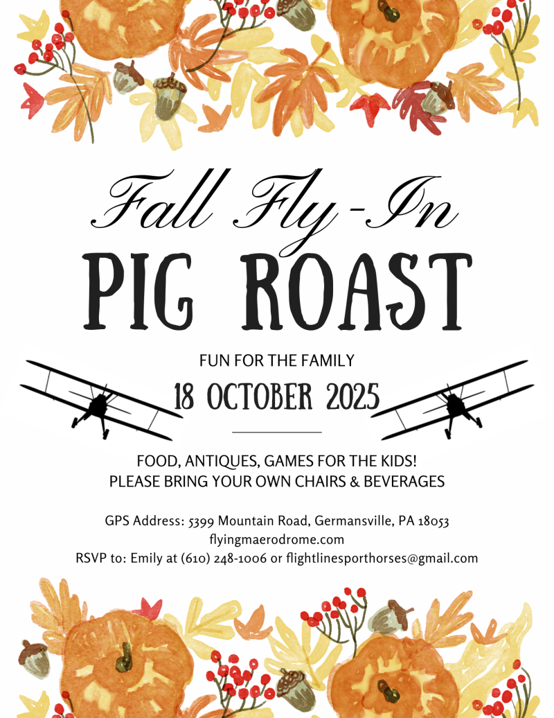 Fall Fly-In Pig Roast, 18 October 2025
